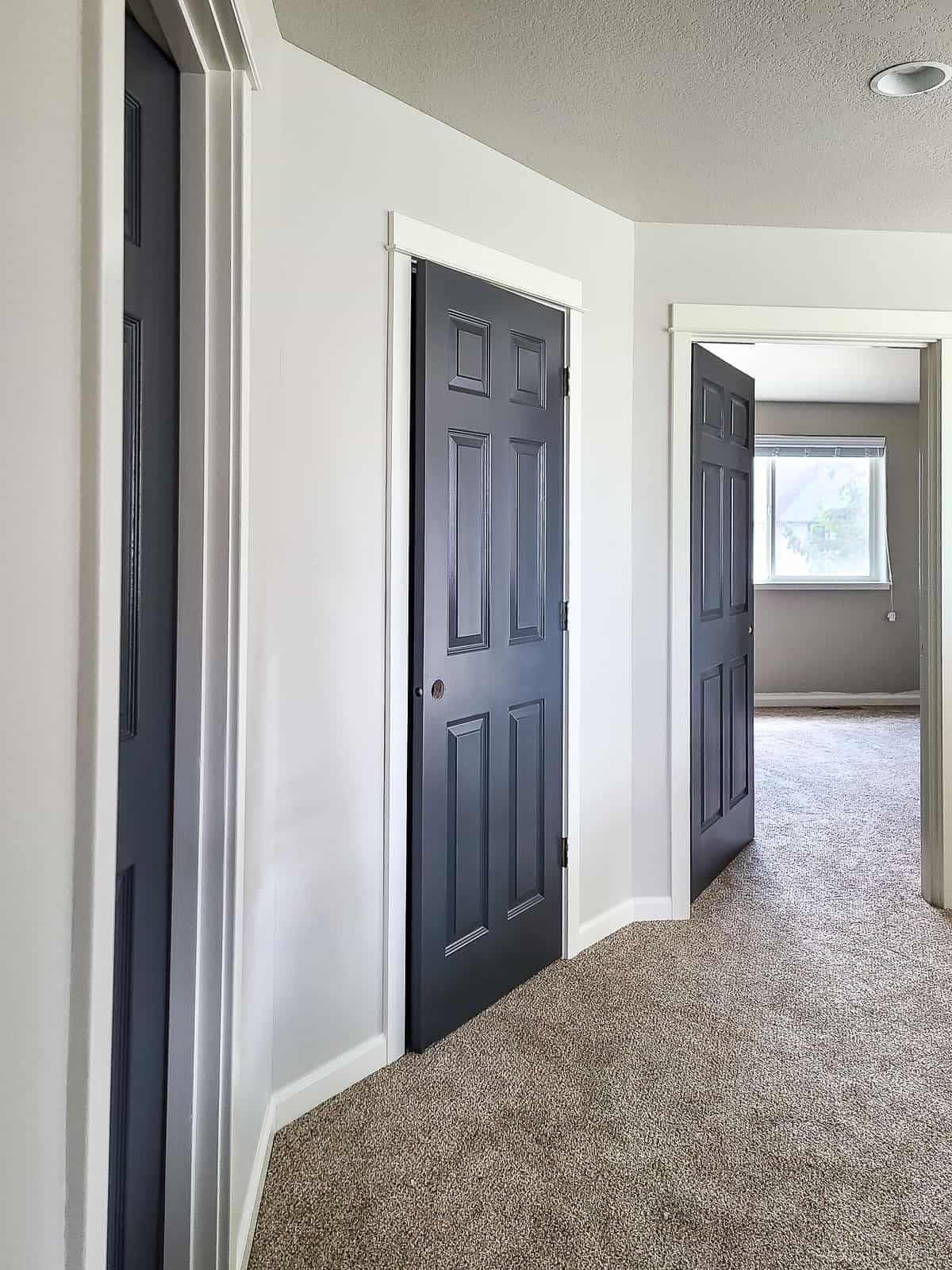 black interior doors with black trim