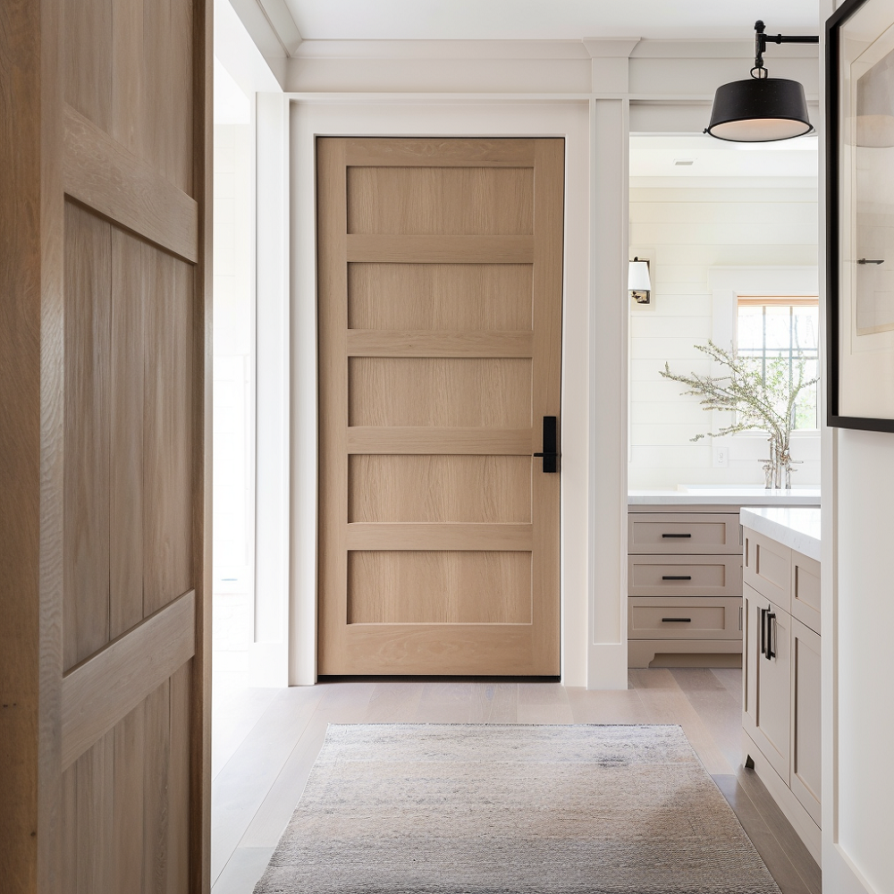 wood doors with white trim