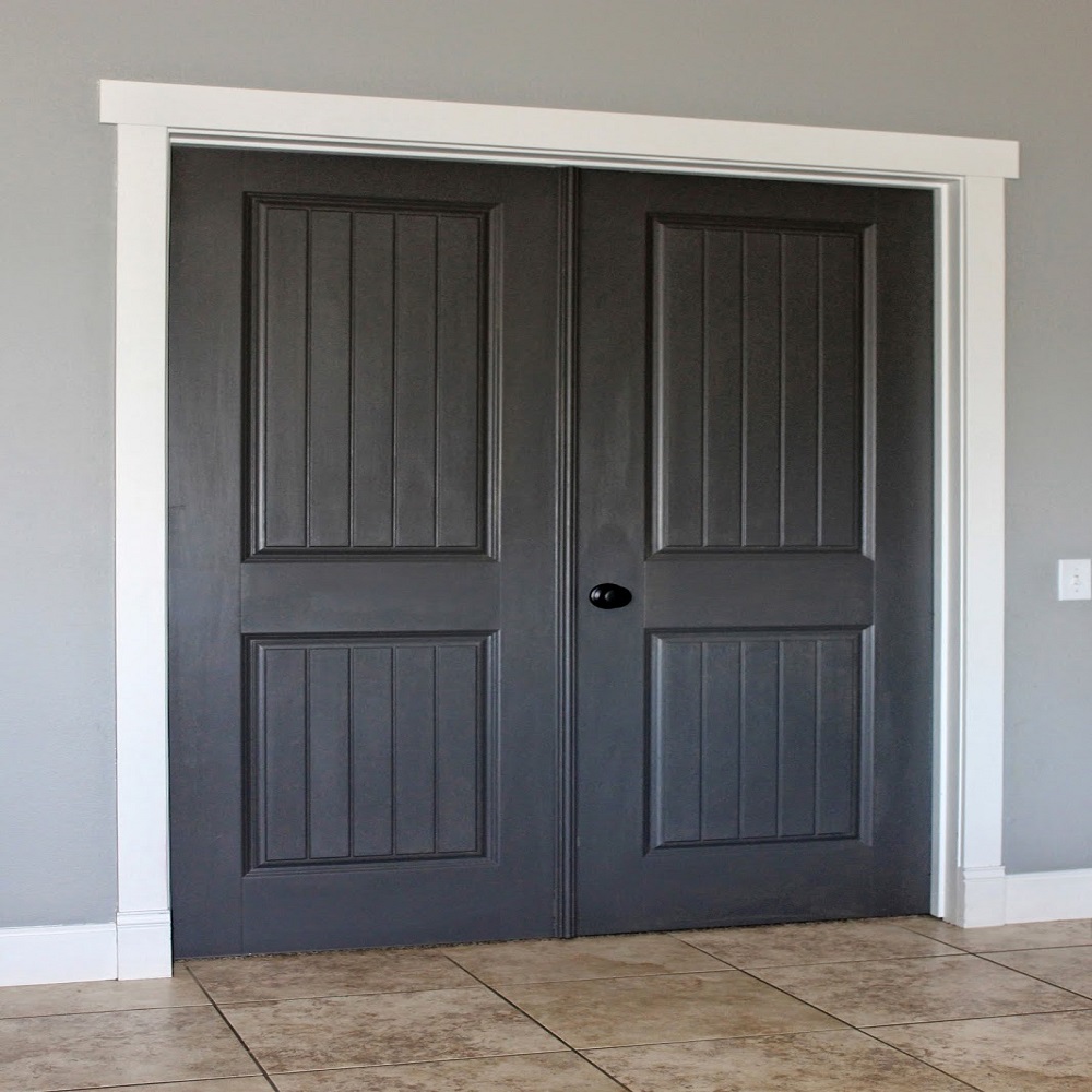 wood doors with white trim