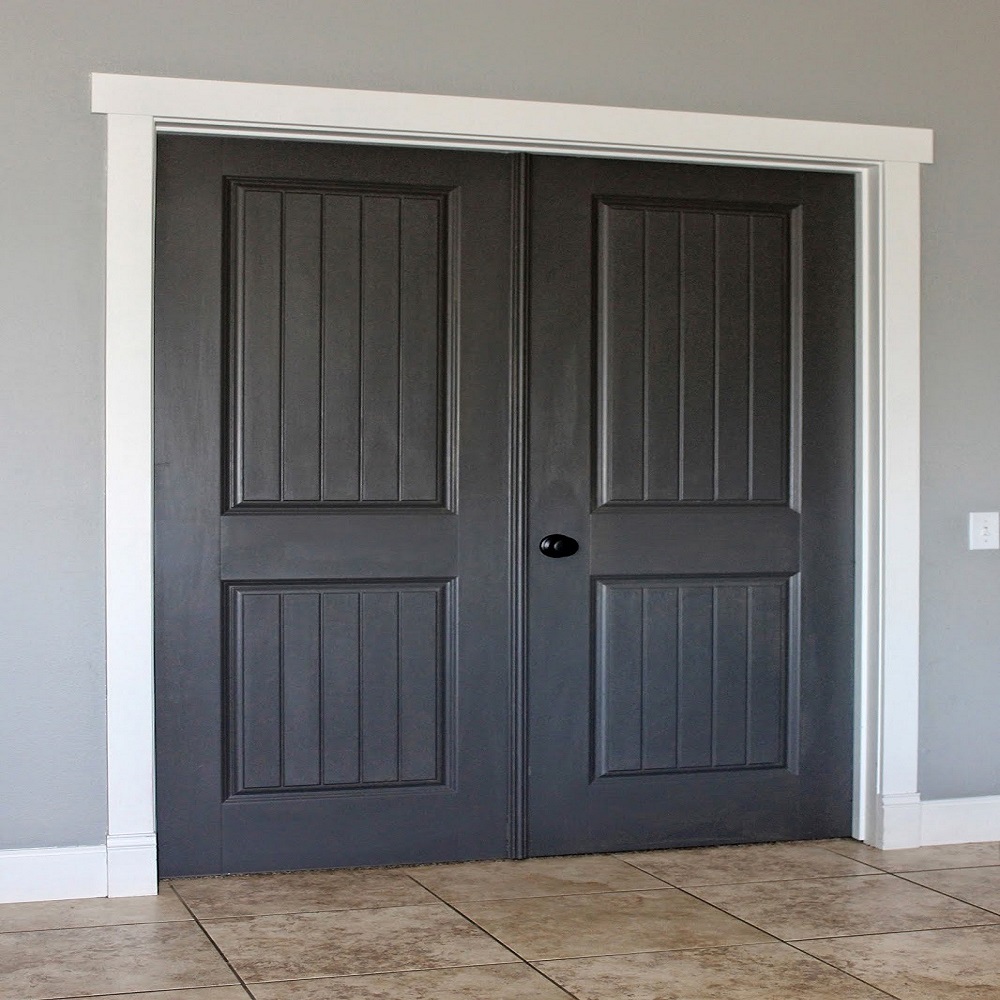 white trim wood doors