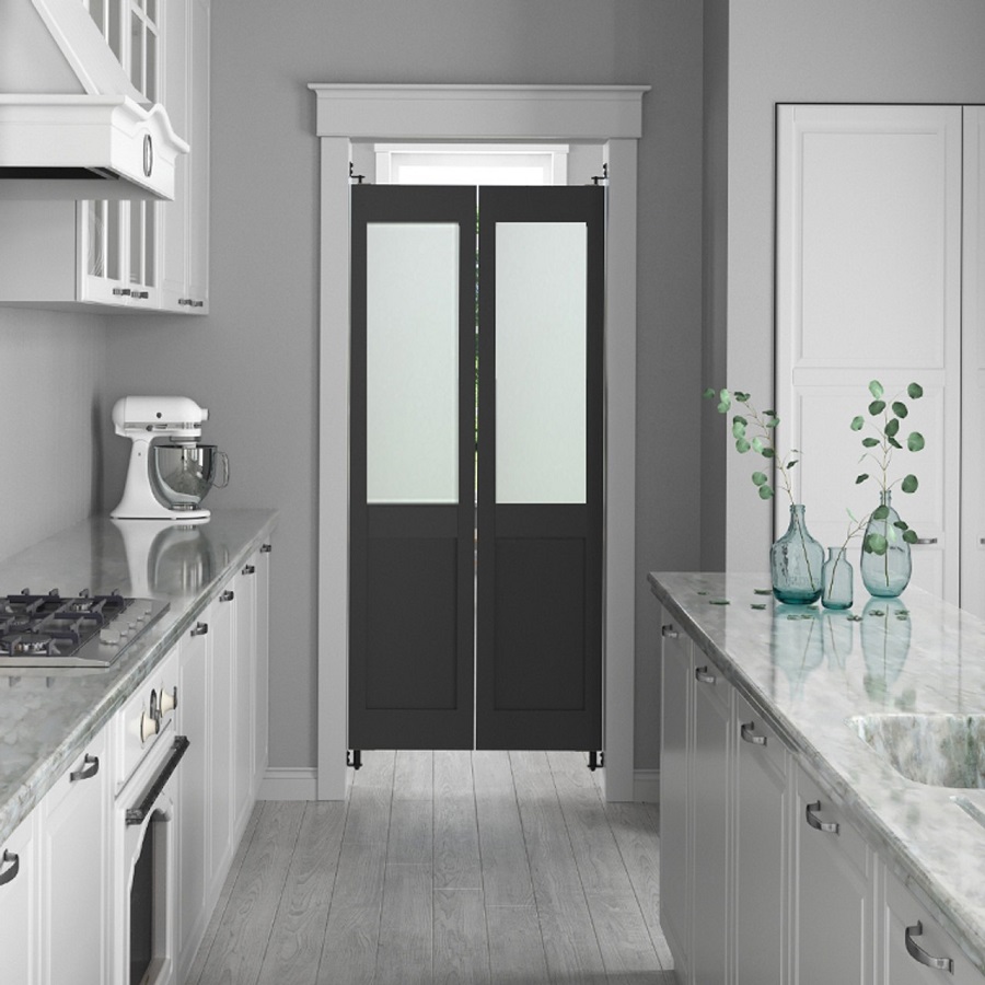 modern white interior doors with black hardware