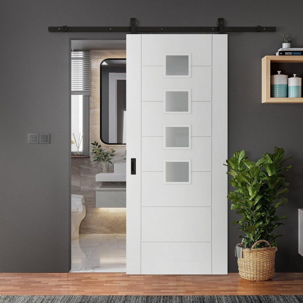 modern white interior doors with black hardware