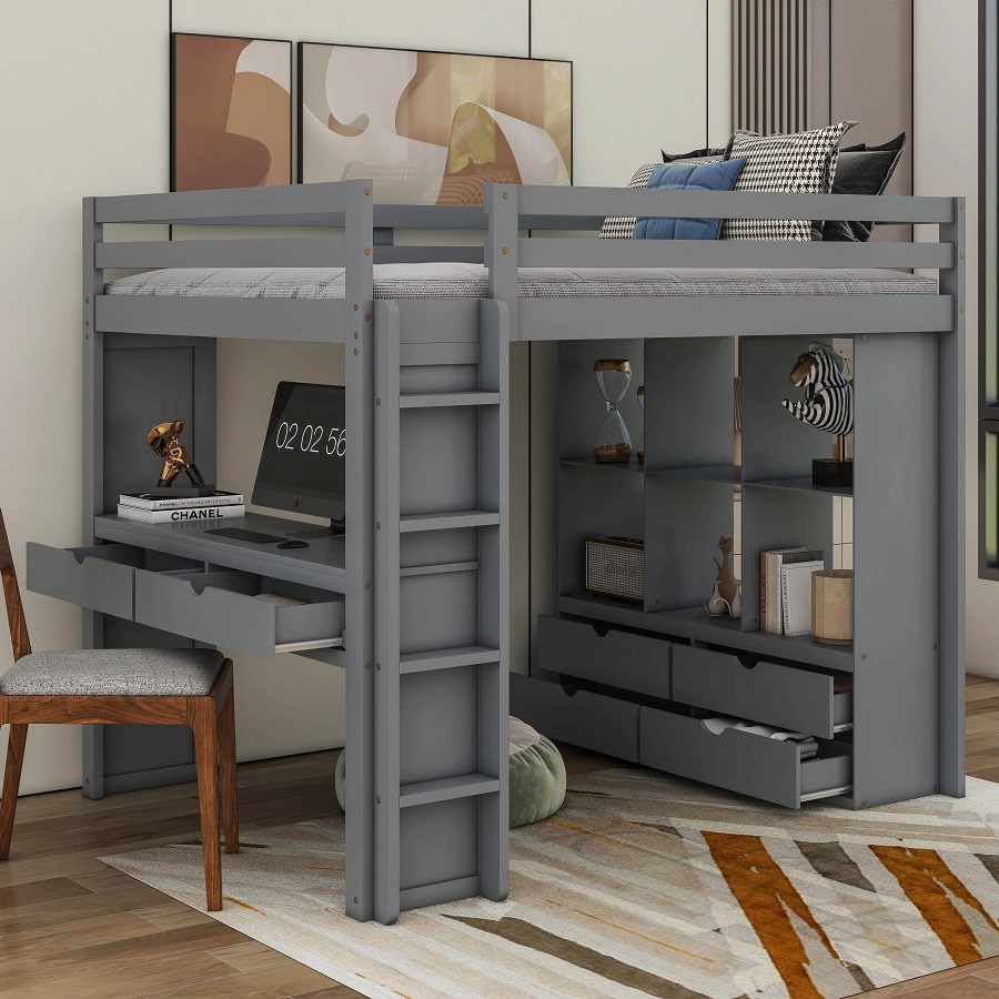 loft bed with desk
