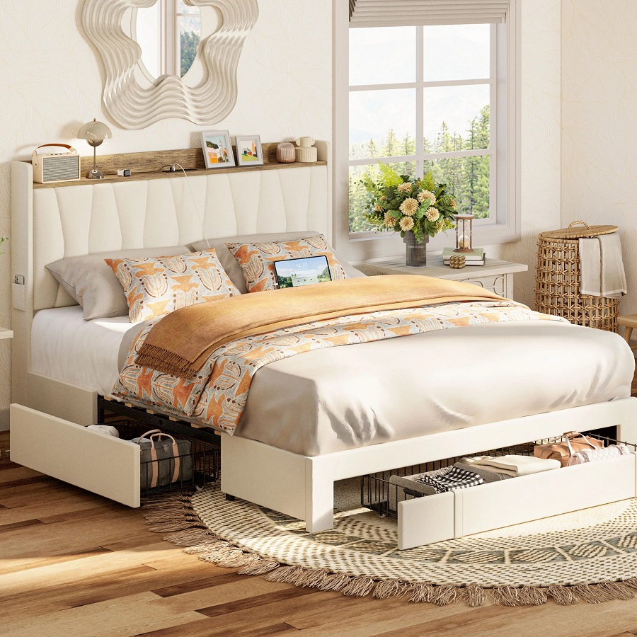 queen bed frame with headboard